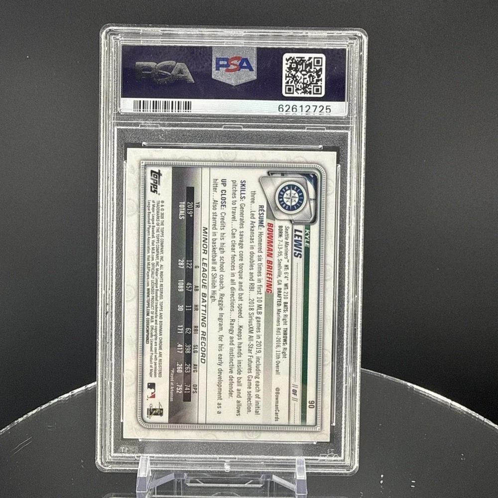 Kyle Lewis 2020 Bowman Chrome RC‎ #90 PSA 10 Seattle Mariners Rookie RC